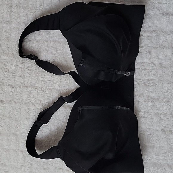 2 Bras, Victoria Sport: 1 Black Bra and 1 Pink Bra with Adjustable Straps - Picture 2 of 16